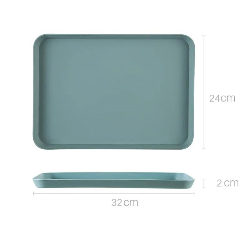 Nordic Rectangular Plastic Storage Tray Home Kitchen Fruit Dessert Tray Dinner Plate Storage Organizer Kitchen Accessories