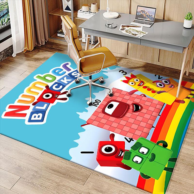 Tappeto Assorbente Lavabile Stampato Numberblocks, Tappetini Antiscivolo per Bagno, Tappeti da Cucina, Tappetino Yoga, Ingresso Soggiorno, Tappeti da Campeggio Picnic