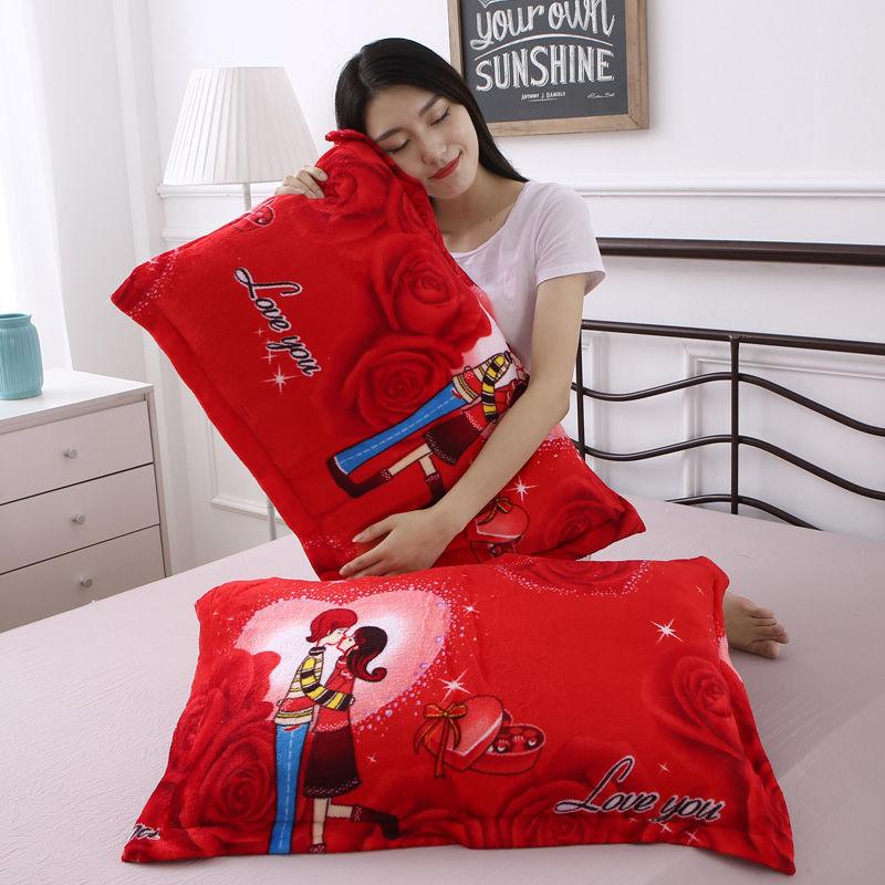 2 Stück/Set Winter Kissenbezüge Mod Kissenbezüge Flanell Bettwäsche Set Weich Warm für Zuhause Kissen Handtuchbezug Bettwäsche