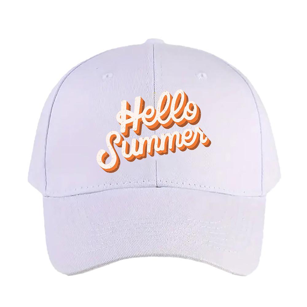 Hello summer Cap Woman Man Baseball Cap Adjustable with Curved Brim Duckbill Cap Protection Sun Hats