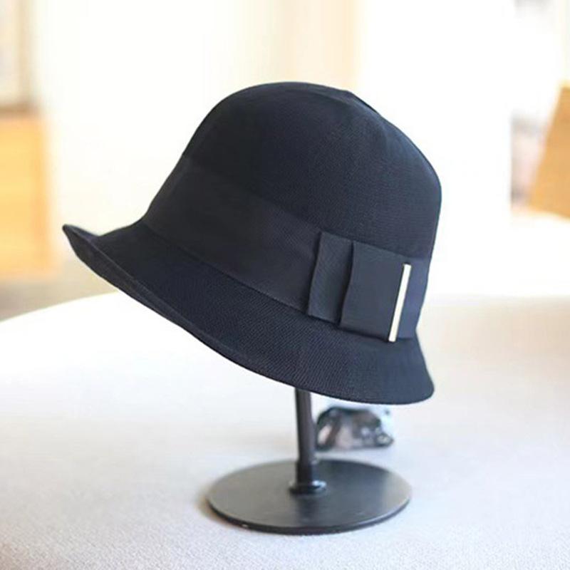 Curled retro knitted breathable Sun Li bucket hat sunscreen beach fashion hat summer outing basin hat