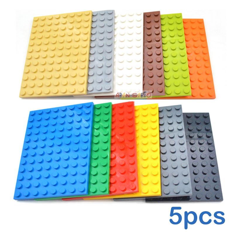 5pcs DIY Building Blocks 8x12 Dots Thin Figures Bricks 12Color Educational Creative Size Compatible With Brand Toys for Children