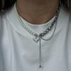 Nuevo Gargantilla Irregular Vintage Borlas Zirconio Corazón Colgante Collar Para Mujeres Femenino Cadena de Perlas Blancas de Imitación Regalo de San Valentín