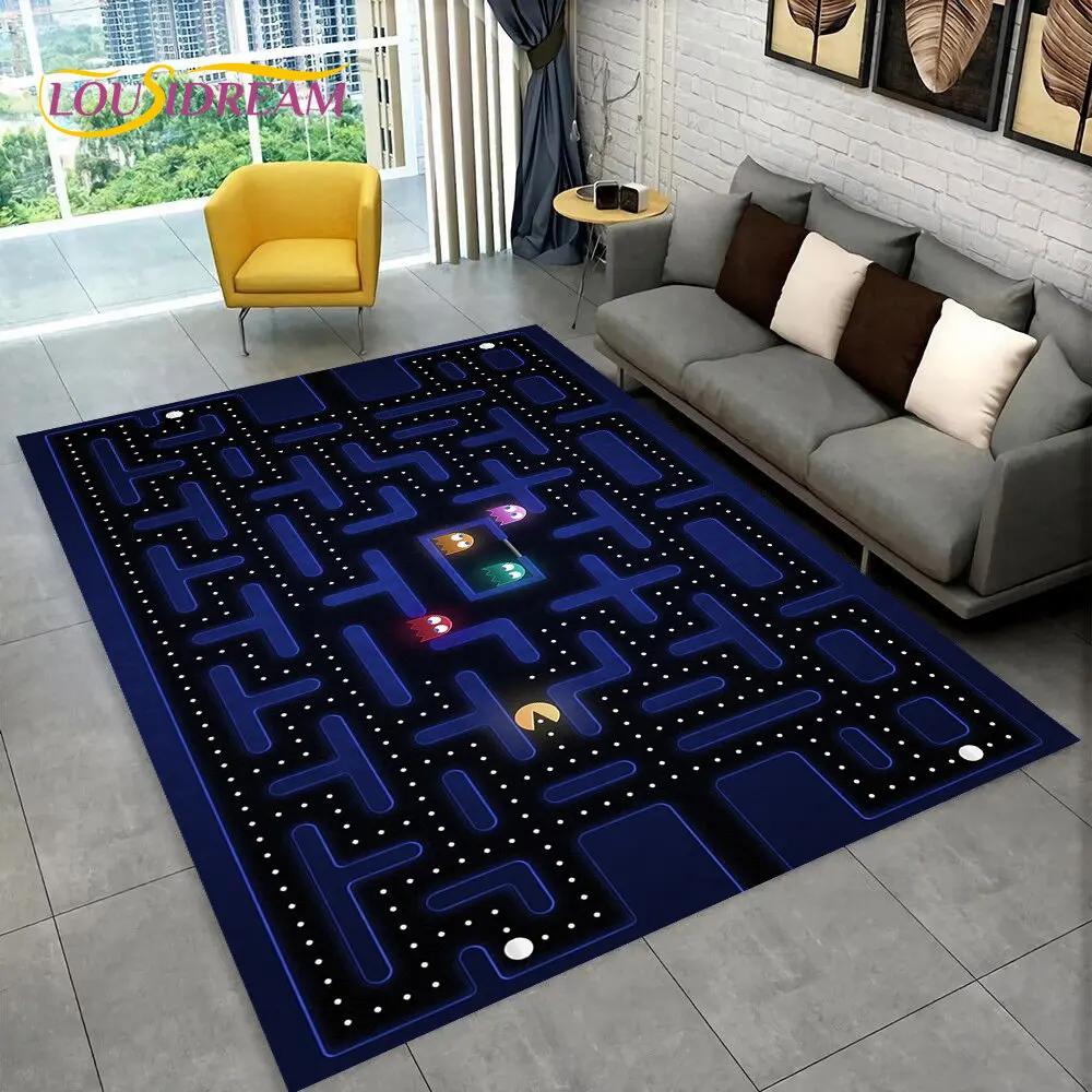 Pacman-alfombra Retro clásica para Gamer, alfombra para el hogar, sala de estar, dormitorio infantil, decoración de felpudo para sofá, alfombra antideslizante