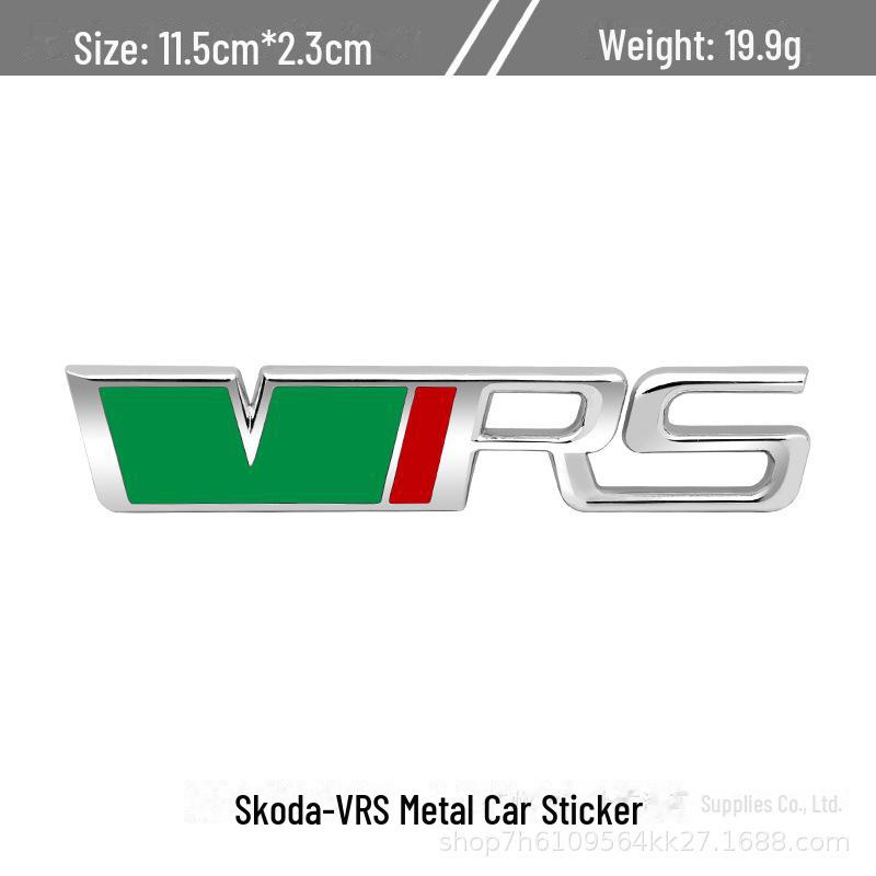 Compatible avec Volkswagen Skoda Octavia/Fabia RS: Logo VRS de calandre/aile/métal arrière et autocollant de carrosserie