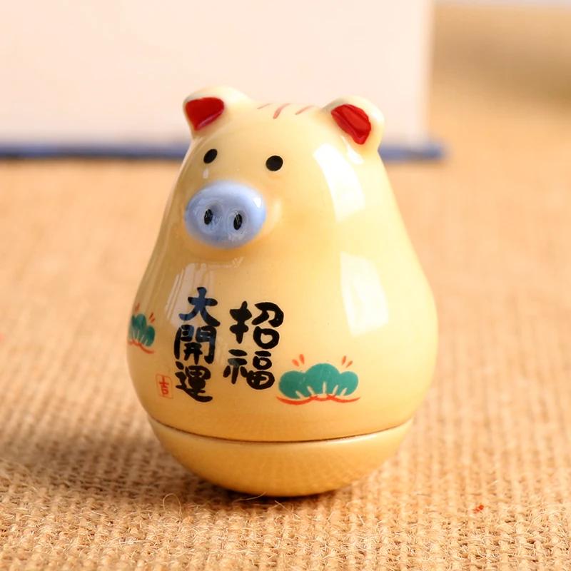 

Керамический стакан, украшение, креатив, 12 знаков зодиака, удача, тигр, кролик, дракон, украшения для домашнего стола, благоприятные украшения 3.9x4x5.1cm