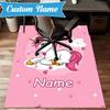 Custom Name Unicorn Dreams Art Rug for Living Room, Game Rooms, Office, Bedroom, Floor Mat Playful Design, fan gifts Christmas decor