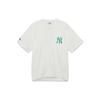 MLB T Shirts Unisex White Crew Neck Thin Straight Fit 3ATSD0133-50IVS
