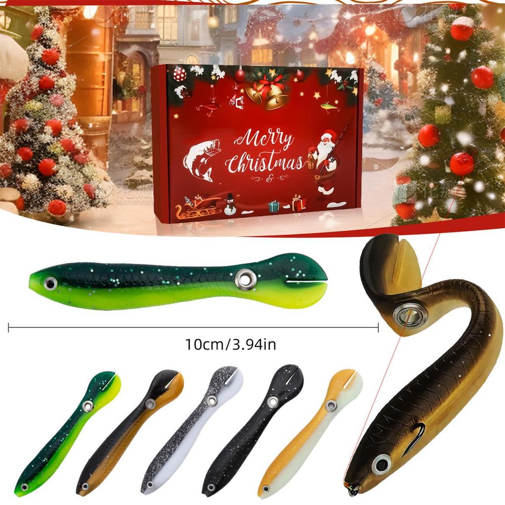 Fishing Countdown Calendars Adventure Calendar Fish 24 Days Christmas Fishing Tackle Lure Gear Set For Adult Men Teen Boys Gift