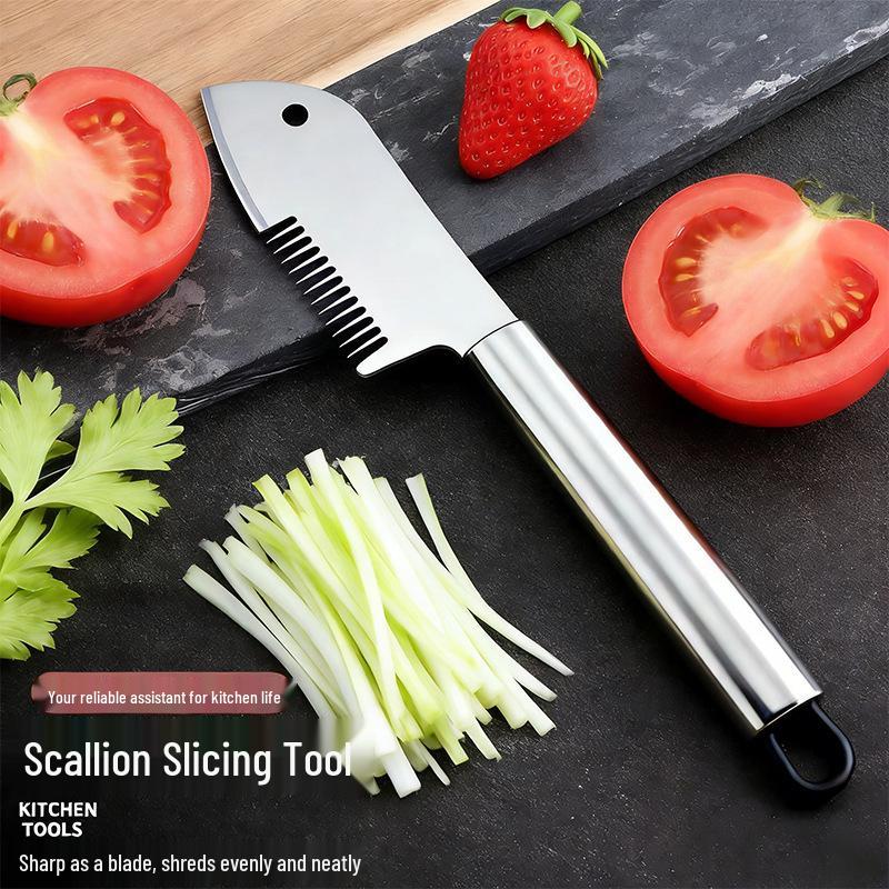 Multi-functional Stainless Steel Scallion Cutter & Grater Kitchen Tool