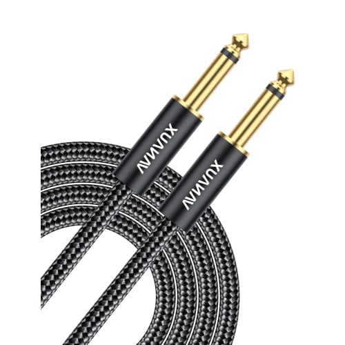 

VANAUX Guitar Cable, 6.35mm Shielded Cable with Guitar Seal, TS Stereo Plug to Mono, Compatible with Electric Guitars, Basses, Mixers, Keyboards, and