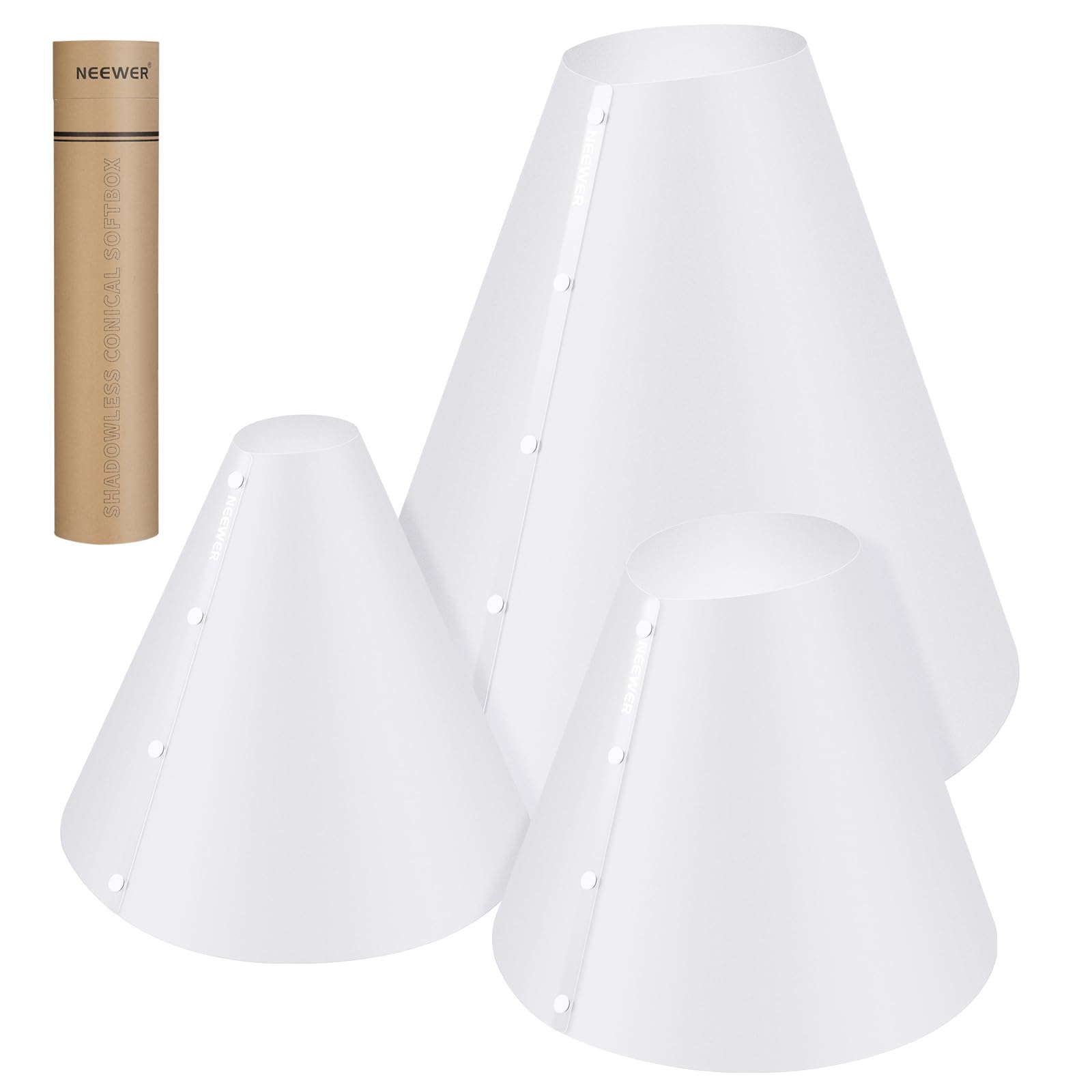 

NEEWER Конусный рассеиватель для фотосъемки Улучшенная толщина 3 Конус для света Рассеиватель для вспышки PC Диффузия для отражающего предмета Коробка для продукта Без теней или