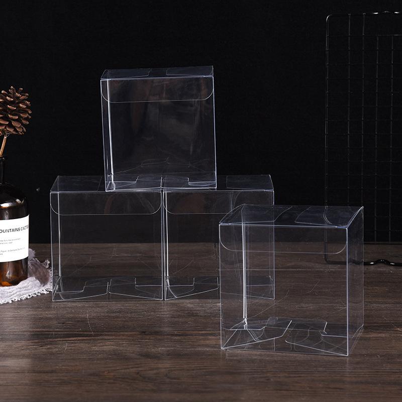 10Pcs PVC Clear Transparent Boxes for Wedding/Christmas Event Favors, Ideal for Chocolate, Candy, Apple Gifts.