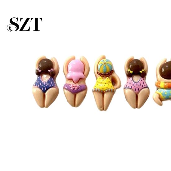 Swimming Athlete Magnet 6/11Pcs 3D Figure Refrigerator Magnet, Cartoon Bikini Women Kitchen Decorative Home Office Whiteboard Locker Fridge