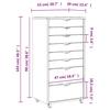 MOSS Mobile Drawer Cabinet in Grey Solid Pine Wood
