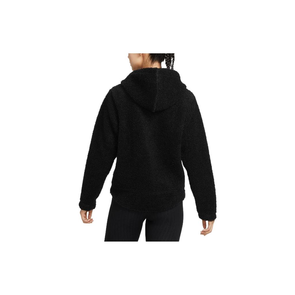 Nike Einfarbiges Letter-Print-Muster mit Reißverschluss, Kapuze, warm, langärmelig, Damenjacke, Schwarz DQ6269-010