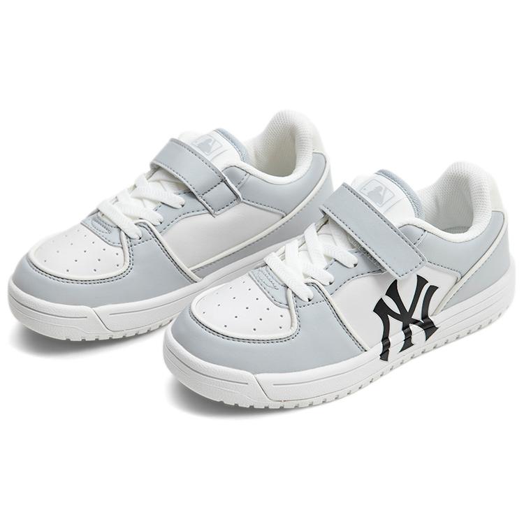 New MLB Chunky Liner Anti Slip Wear Resistant Low Top Skateboard Shoes Gray Kids' 7ASXCA13N-50GRL