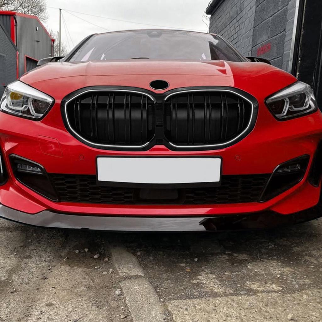 For BMW 1 Series F40 118i 120i M135i 2019-24 M Sport Front Grille Racing Grill Upper Bumper Hood Mesh Grid With LED Light Strip