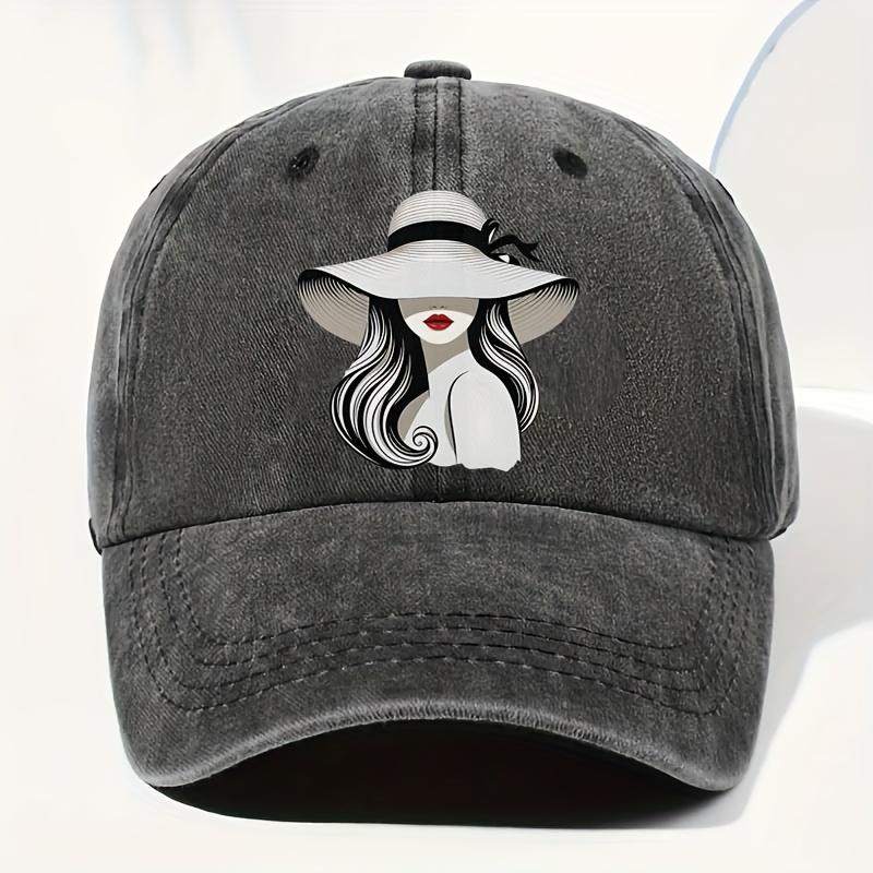 1pc Elegant Baseball Cap - Retro Women's Face Silhouette, Lightweight Sun Hat for Women & Men, Everyday & Formal Events
