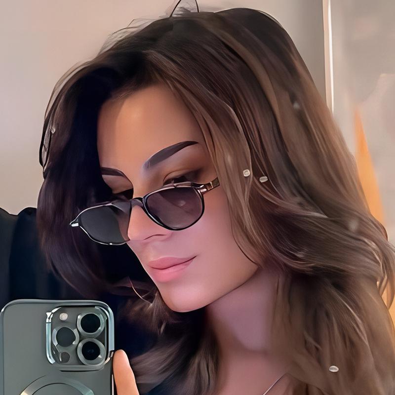 New Retro Fashion Punk Cat Eye Women Sunglasses  Brand Classic Rice Nail Design Outdoor Casual Men Glasses Uv400