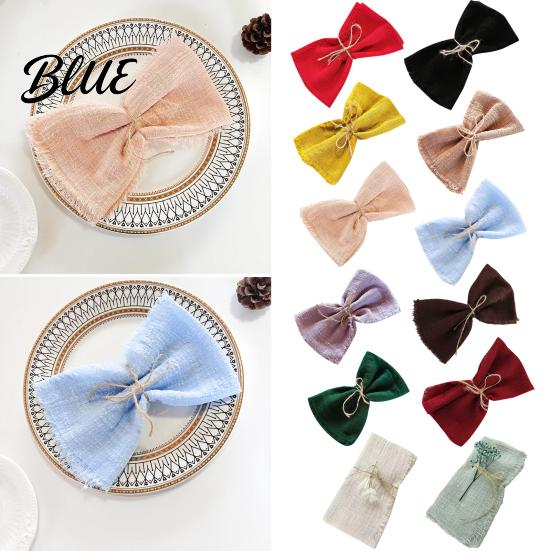 Cotton Fabric Napkins Rustic for Solid Color with Fringe Bohemian Napkin Wedding Cloth Dining Table