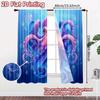 2pcs, 2D FLAT PRINTING Curtains (Without Rod) Deepsea Octopus Modern Fashionable Curtainments during the Christmas holiday