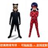 Kids Halloween Ladybug Black Cat Cosplay Jumpsuit Role Play Costume Set