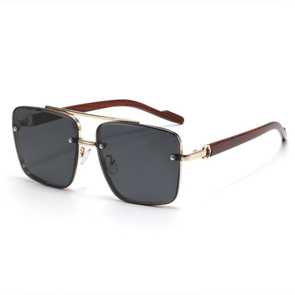 Zinc Zinc Alloy Unisex Polarized Sunglasses Lightweight Anti-UV Plain Glasses Double-bar Sunnies  Catwalk
