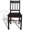 VidaXL 2x Pine Wood Dining Chair Dark Brown Kitchen Chair 241516