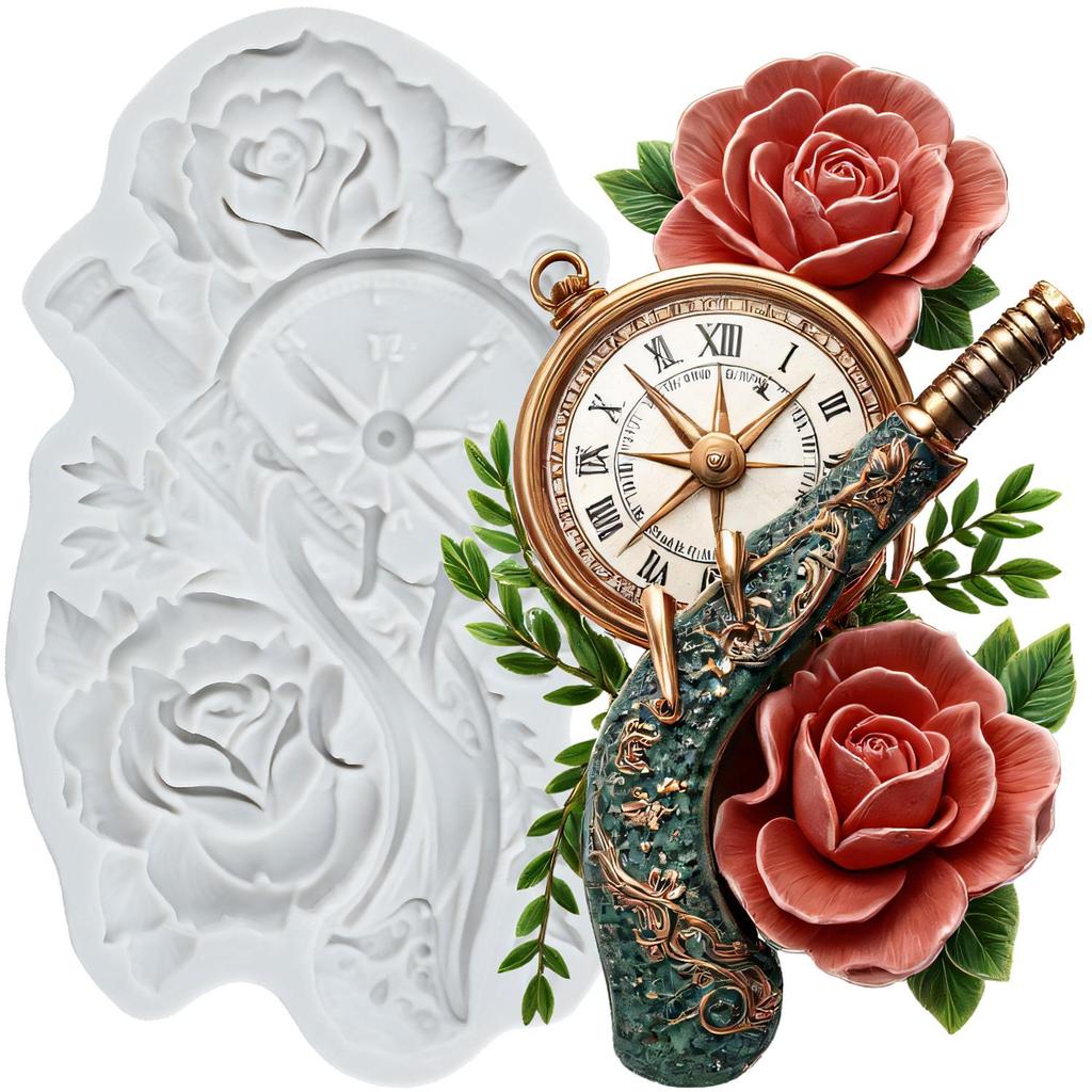 Hunter Silikonové formičky Pistole Jelen Pes Sova Pták Hodiny Formička na fondán Nástroje na zdobení dortů Topper na cupcaky Čokoláda Cukroví Řemesla Potravinářská hmota Polymerová hmota