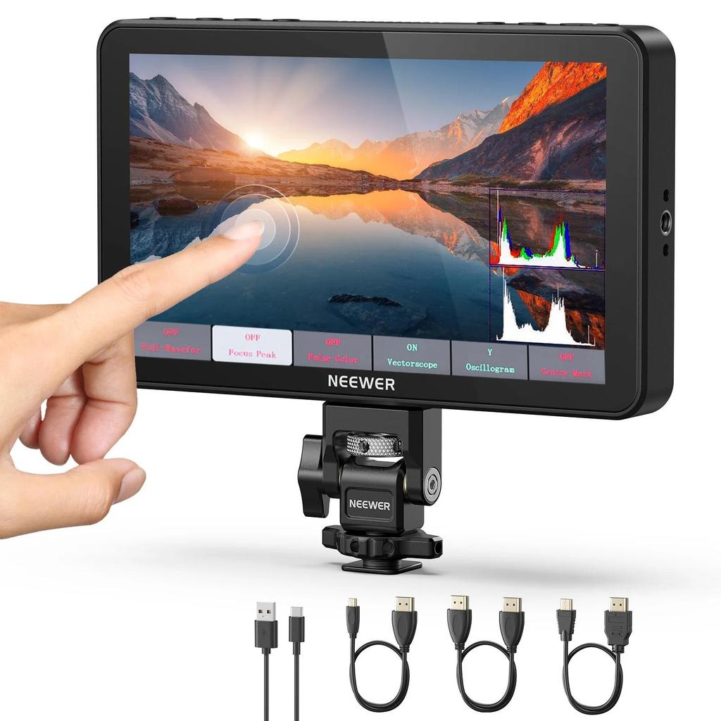 NEEWER F700 - 7" Camera Monitor, 2000 nits IPS HD 1920 x 1080 Touchscreen with 3D LUT, HDMI 4K Loop In/Out with Peaking Focus