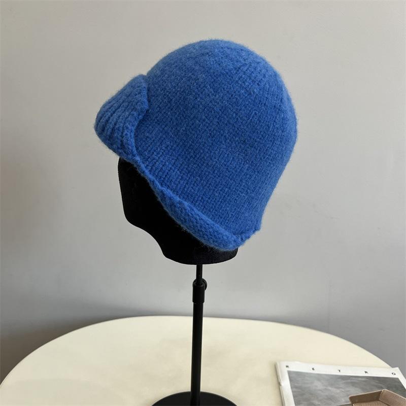 Korean Woolen Mixed Fabric Knitted Hat Earmuffs Men Women Fashion College Style Outdoor Cold-Proof And Warm Beanie Cap