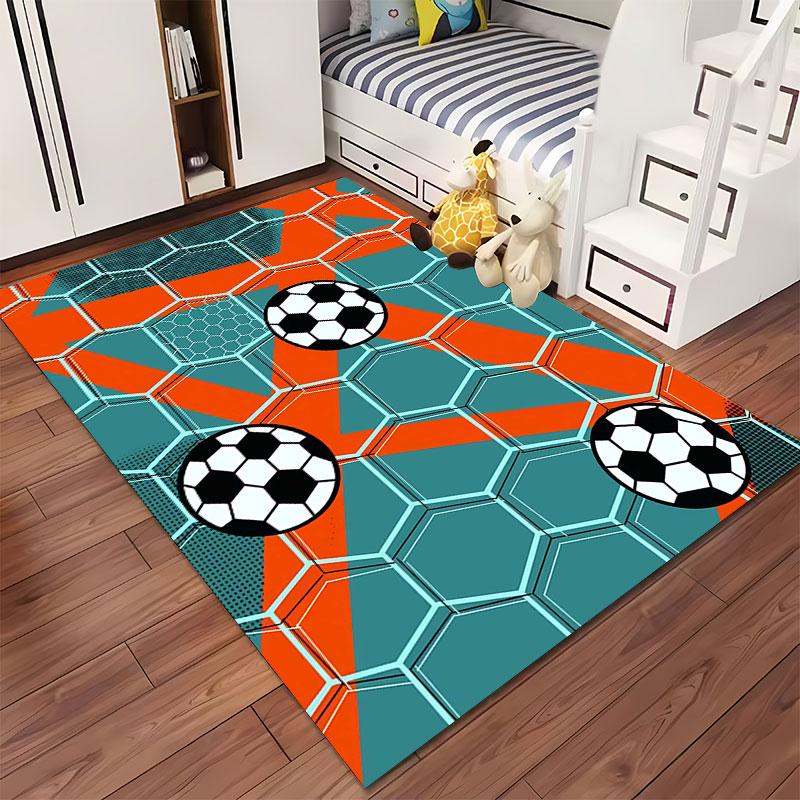Soccer Pattern Hexagonal Carpet suitable as a non-slip mat for the living room or bedroom sofa