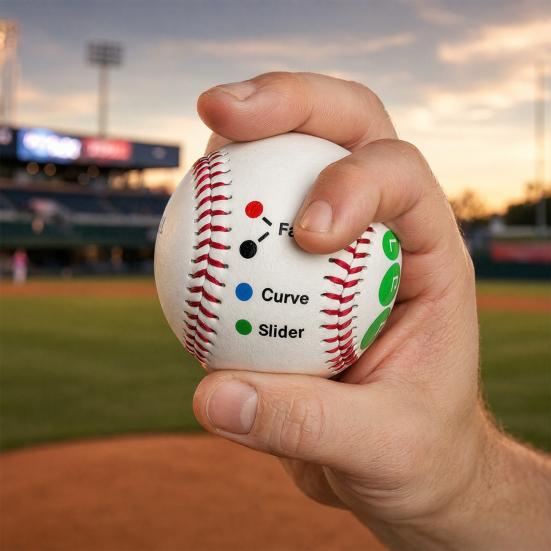 Pitching Trainer Baseball, Übungsbaseball mit Fingerplatzierung, Mehrere Pitching-Griff-Trainingsbälle, Baseball-Trainingsausrüstung für Anfänger