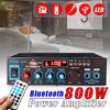 2.0 Channel 220V 800W Black Bluetooth Amplifier with Remote Control Stereo Surround Amplifier