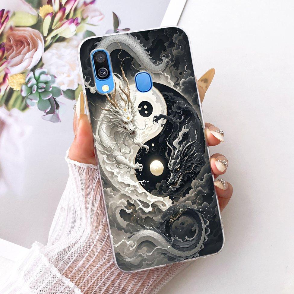 For Samsung A40 Case Transparent Cute Cat Fashion Butterfly Funny Painted Phone Casing For Samsung Galaxy A40 SM-A405F Cover