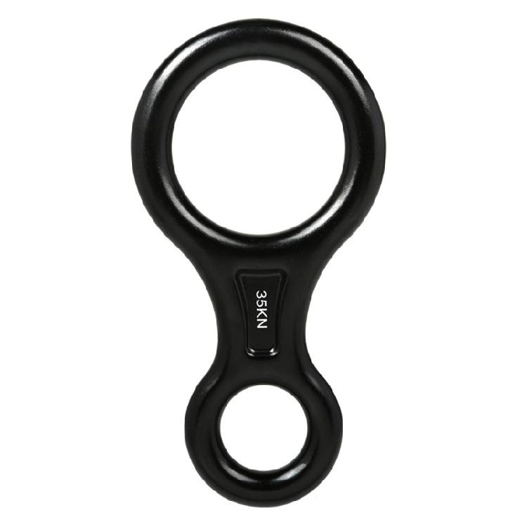 Multiple Use Safety Focused 35KN Figure 8 Climbing Descender, Work Rope Control for Mountaineering Rappelling Adventure чёрный
