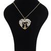 Color-Preserving Gold Hand-Wound Crystal Gravel Peach Heart Tree Of Life Necklace Heart-Shaped Pendant N55