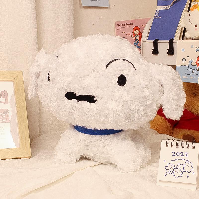 Cute Crayon Little White Dog Doll Plush Toy Pillow Girlfriend Birthday Present Doll