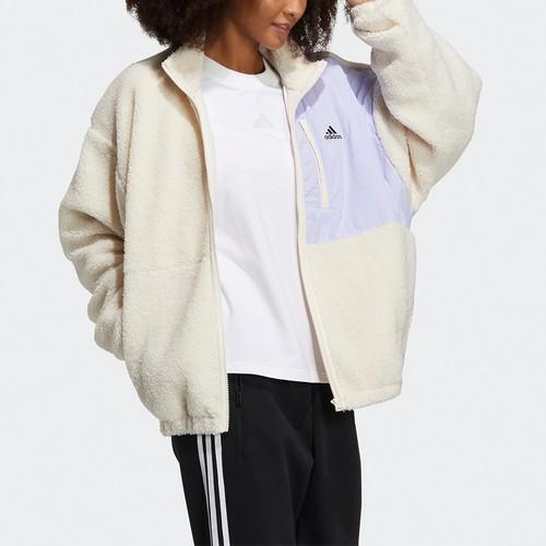 adidas Sports Casual Stand Collar Thick Multi-Pocket Jacket for Women,