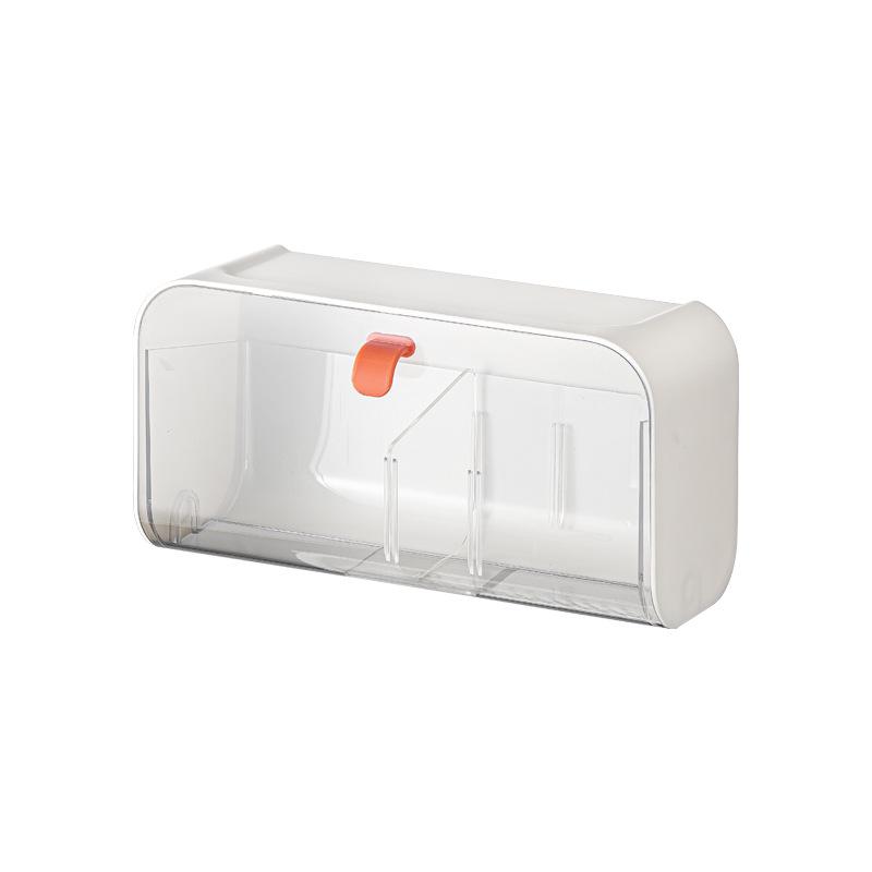 Wall-Mounted Divided Plastic Storage Box for Home and Dormitory Essentials