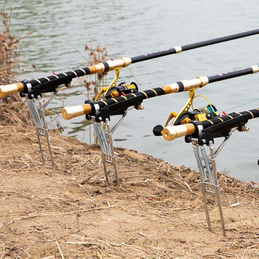 Automatic Spring Fishing Rod Holder for Lakes Pond River Fishing Universal Stainless Fishing Pole Stand High Sensitivity
