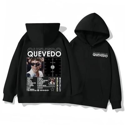 Rapper QUEVEDO Buenas Noches Ropa con Merchandising Sudaderas con Capucha Hombres Mujeres Ropa Moda Hip Hop Sudaderas con Capucha Forro Polar de Alta Calidad