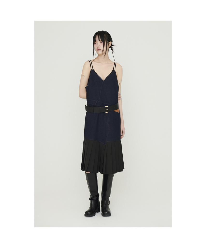 LUCKY CHOUETTE Pleats Colored Denim-Like Dress (Dark Navy) Lfdas25250Nyd