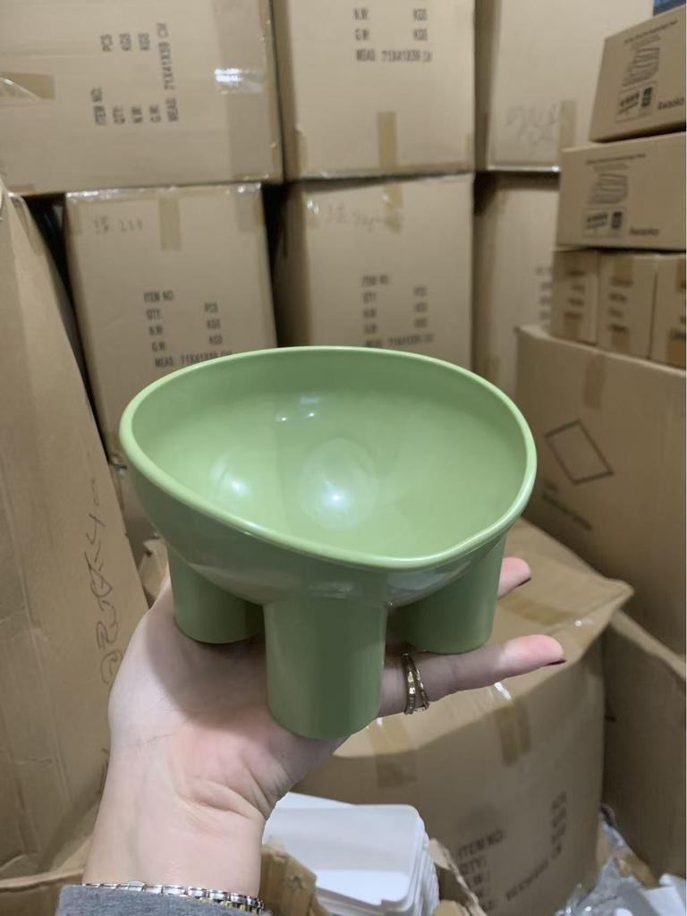 Pet Supplies Macaron Color Elephant Leg Bowl - Anti-Spill Slanted Mouth Cat Bowl with Neck Protection.