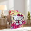 For Kitty, Hearts, FlowersAnime-Themed Flannel Blanket, Glam Style, Digital Print, All-Season Comfort, Tear-Resistant, Knitted Craftsmanship