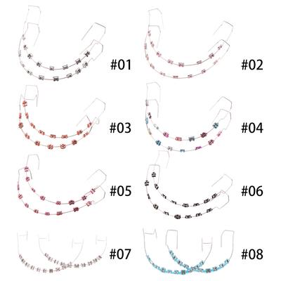 1 Pair Dental Fake Braces with Storage Box Colored Dental Decor Braces Dental Fashion Decoration for Daily Tooth Protect