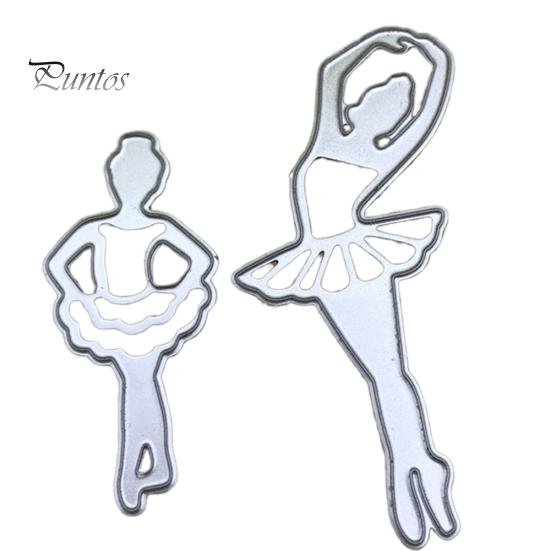 

2шт девушка танцы резки умирает DIY записки тиснение бумажные карты трафарет плесень серебряный