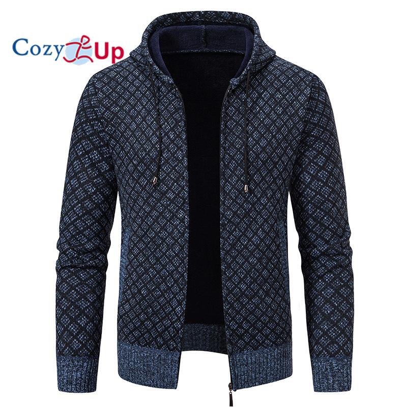 Cozy Up Cardigan Casual Subțire cu Glugă și Fermoar Complet pentru Bărbați Toamnă și Iarnă Simplu