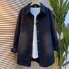 Camicia di jeans da donna autunnale con strass manica lunga taglie forti